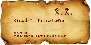 Kispál Krisztofer névjegykártya