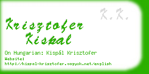 krisztofer kispal business card